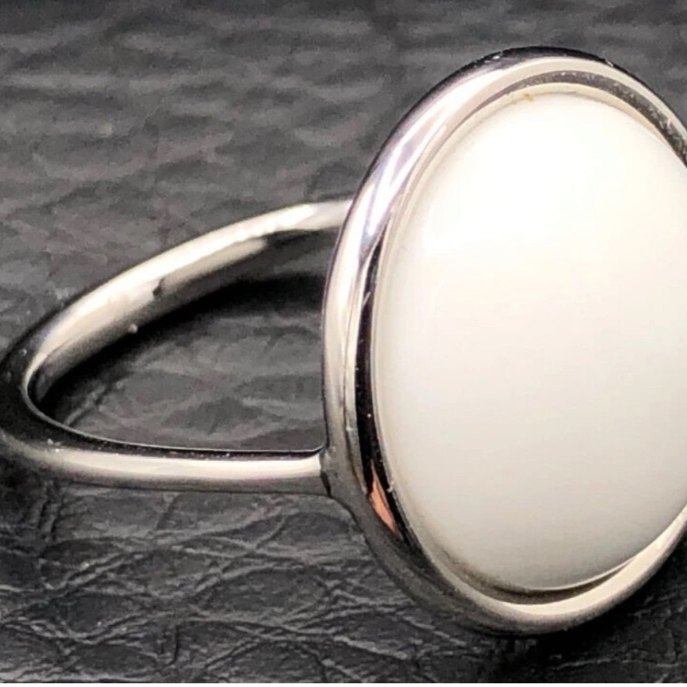 Calvin Klein Coral Stone & Stainless Steel Loop Dome Ring. (Size 9)(NWT) - Picture 5 of 16